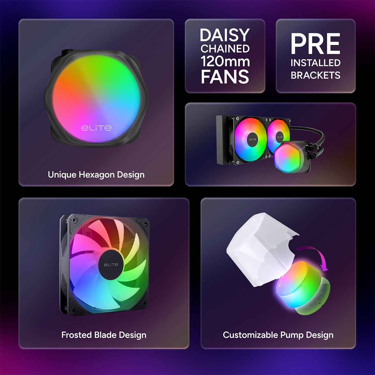 Cooler Master Elite Liquid 240 CPU AIO Cooler - Black