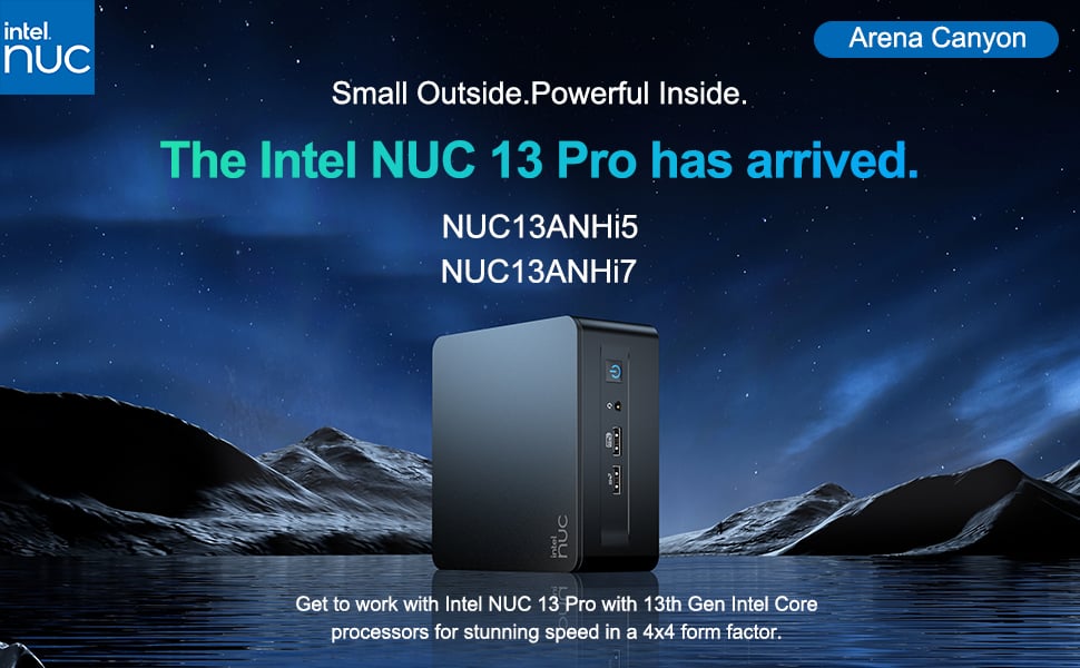 Intel NUC 13 NUC13ANHi7 Arena Canyon Mini PC, Core i7-1360P, 32GB