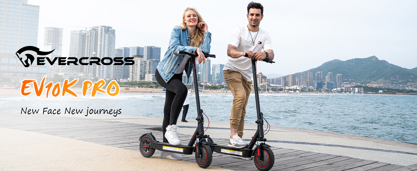EVERCROSS EV10Z Electric Scooter, App-Enabled E-Scooter, 10 Solid Tires,  Folding Electric Scooter for Adults Teenagers : Sports & Outdoors 