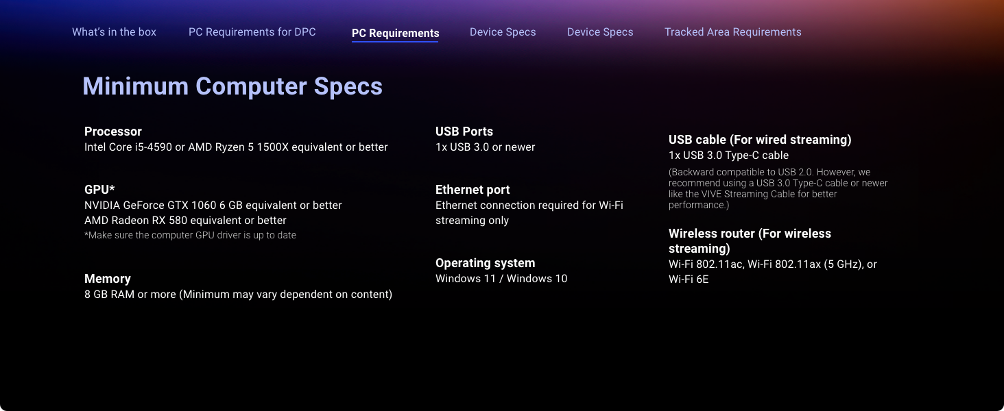 VIVE Focus Vision Wired Bundle