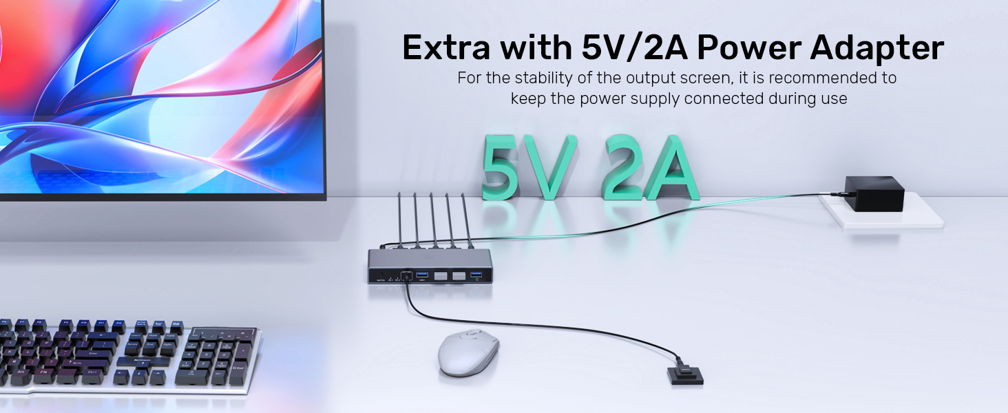Displayport KVM Switch 2 Computers 1 Monitor, 8K@60Hz 4K@144Hz USB 3.0 DP KVM Switches for 2 Compute