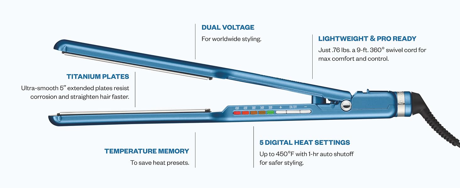 BaBylissPRO BNT4174T Nano Titanium 2-inch Digital Ultra-Thin Flat Iron