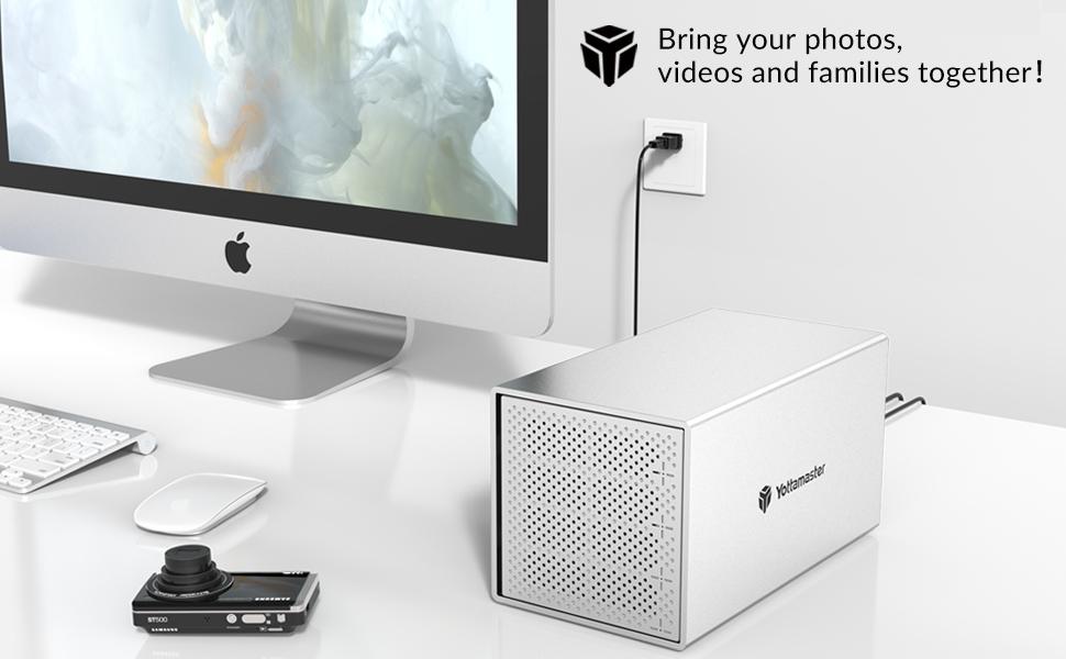 Yottamaster 4 Bay Hard Drive Enclosure for 2.5"/3.5" HDD/SSDs - 4 X 16TB