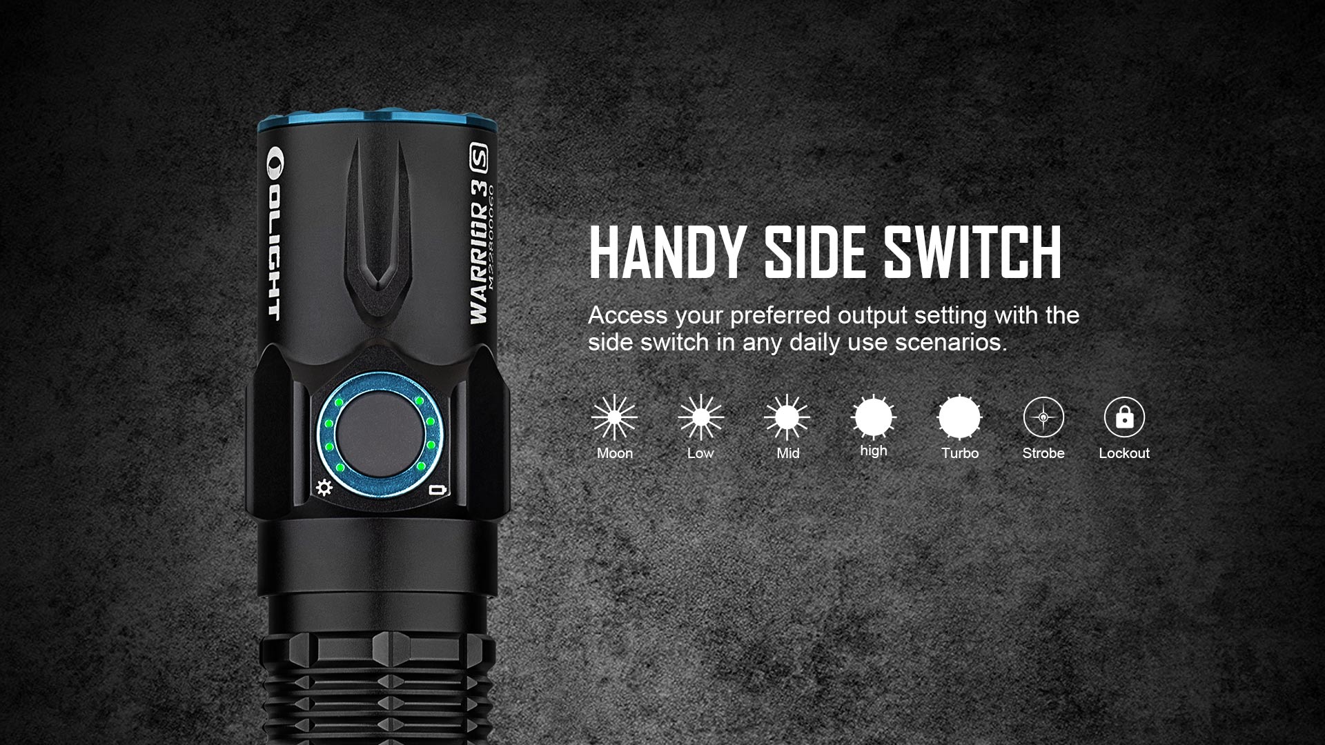 Olight Warrior 3S Tactical Flashlight 2300 Lumens Powerful Dual