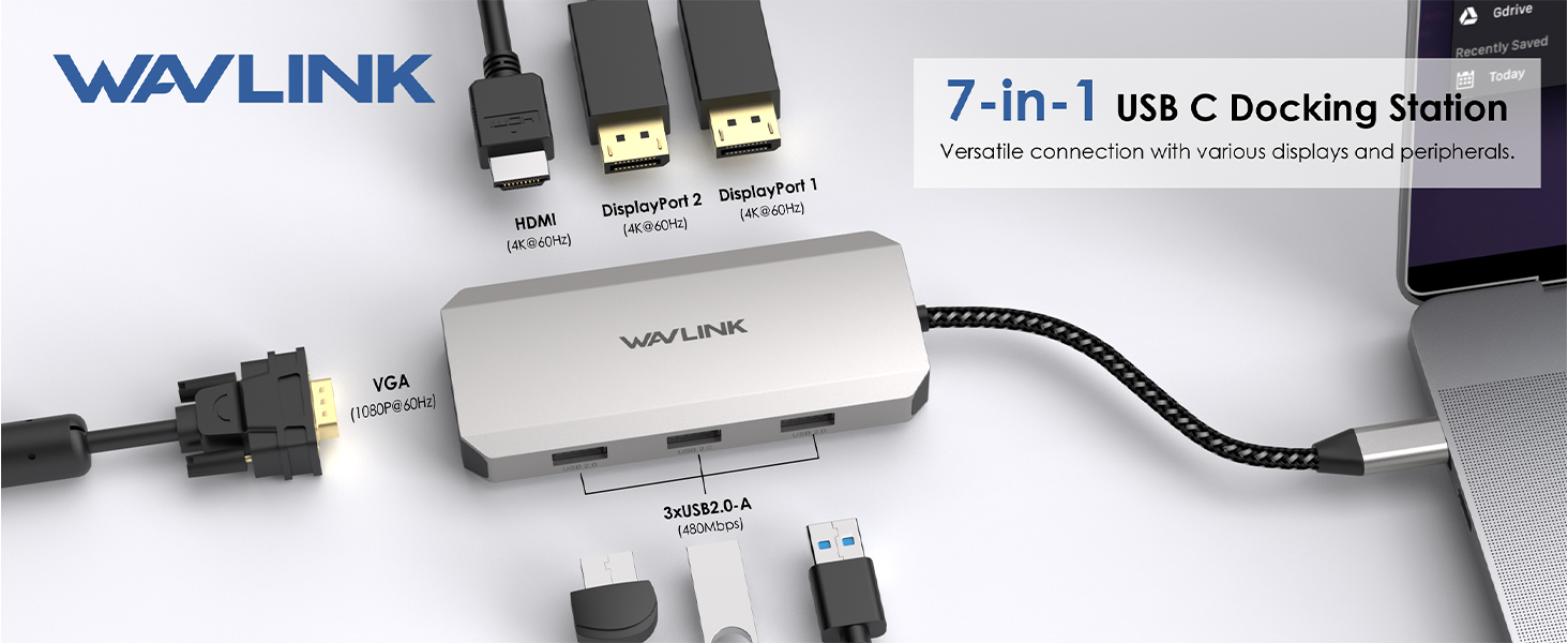 quad monitor docking station