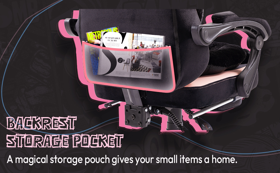 backrest storage pocket