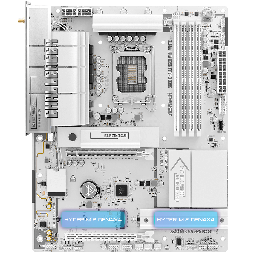 ASRock B860 CHALLENGER WIFI WHITE Motherboard
