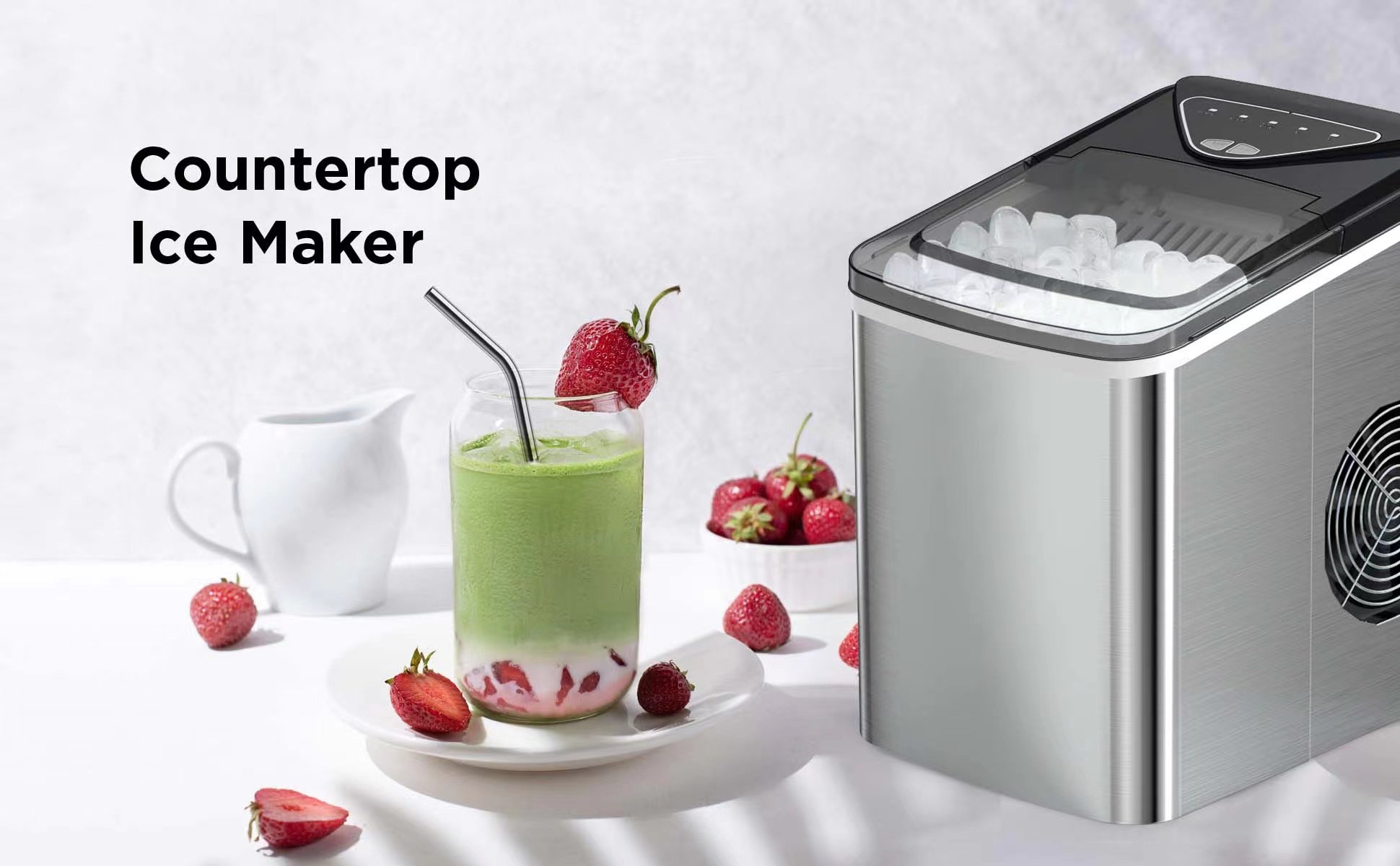 Ice Makers Countertop, 9 Cubes Ready in 6 Mins, 26lbs in 24Hrs,  Self-Cleaning 