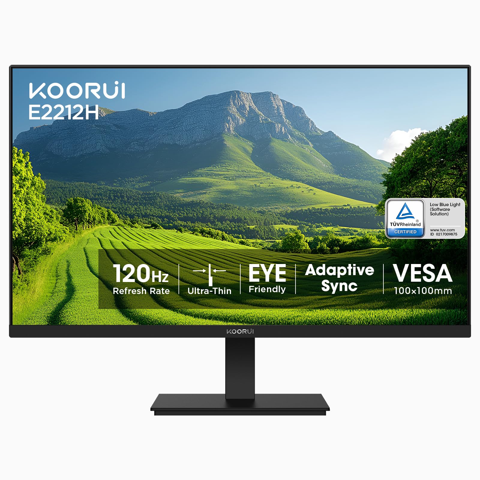 22" 120Hz VA Gaming Monitor FHD 1920x1080 6ms Adaptive Sync 99% sRGB HDMI VGA VESA Mount