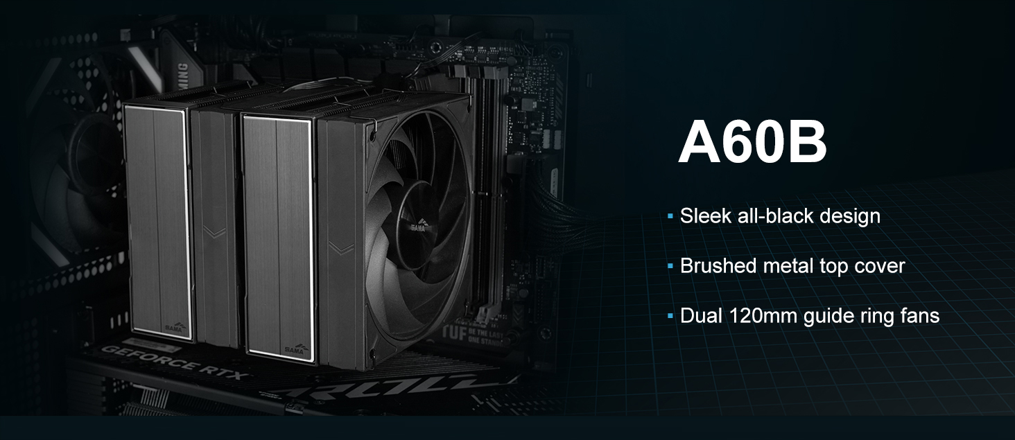 SAMA A60B Dual-Tower CPU Air Cooler Black