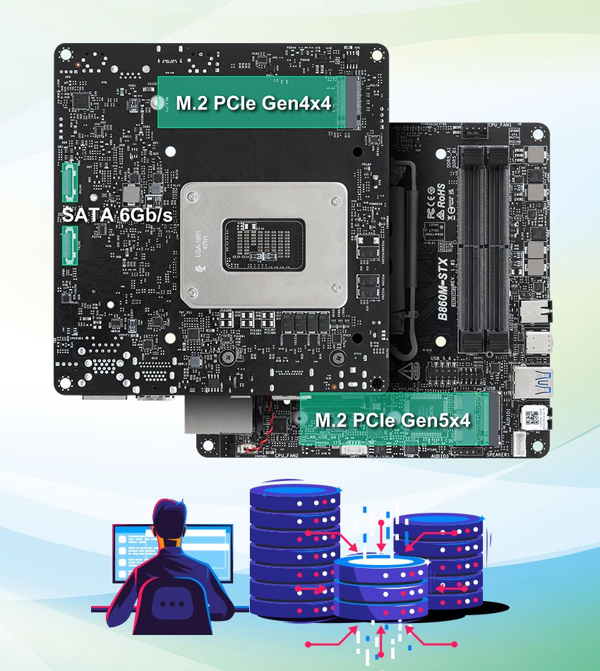 ASRock Deskmini B860W Intel Socket LGA1851 Black Barebone