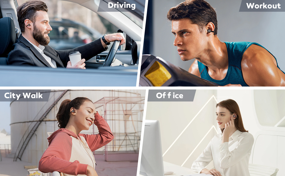 Open Ear Earbuds, Air Conduction Headphones Wireless Earbuds Bluetooth 5.4 Earphones, Clip on Headph