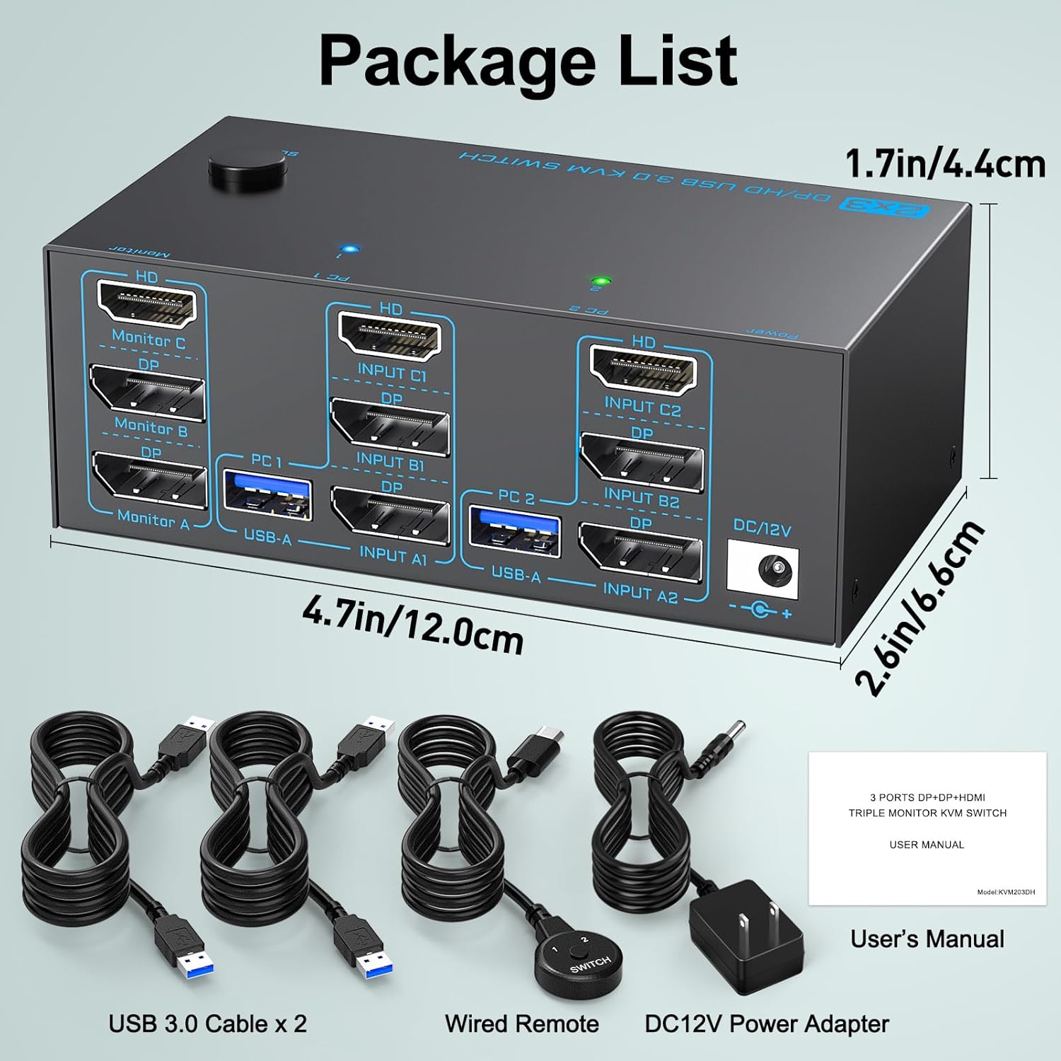 Create Neat and Efficient Desktop with 3 Monitors 2 Computers 8K KVM Switch