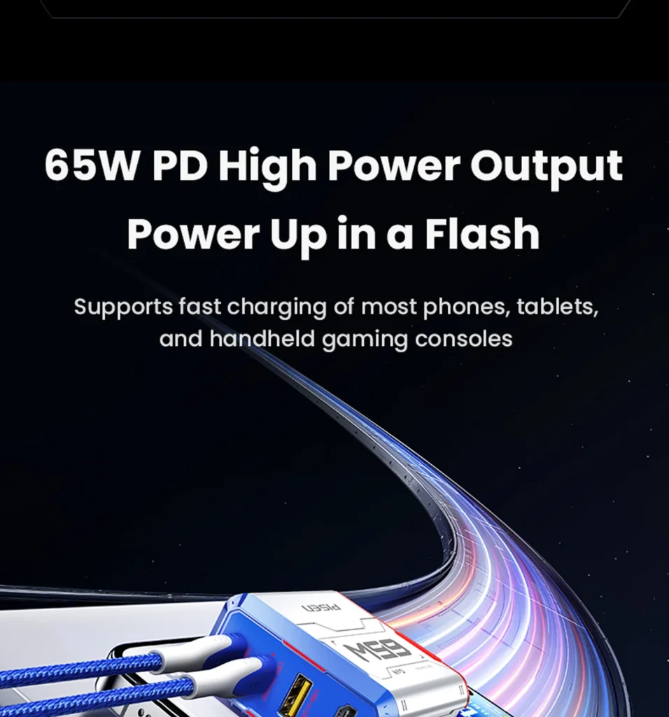PISEN Gamer Utility 65W 4-Port GaNHub Fast Charger