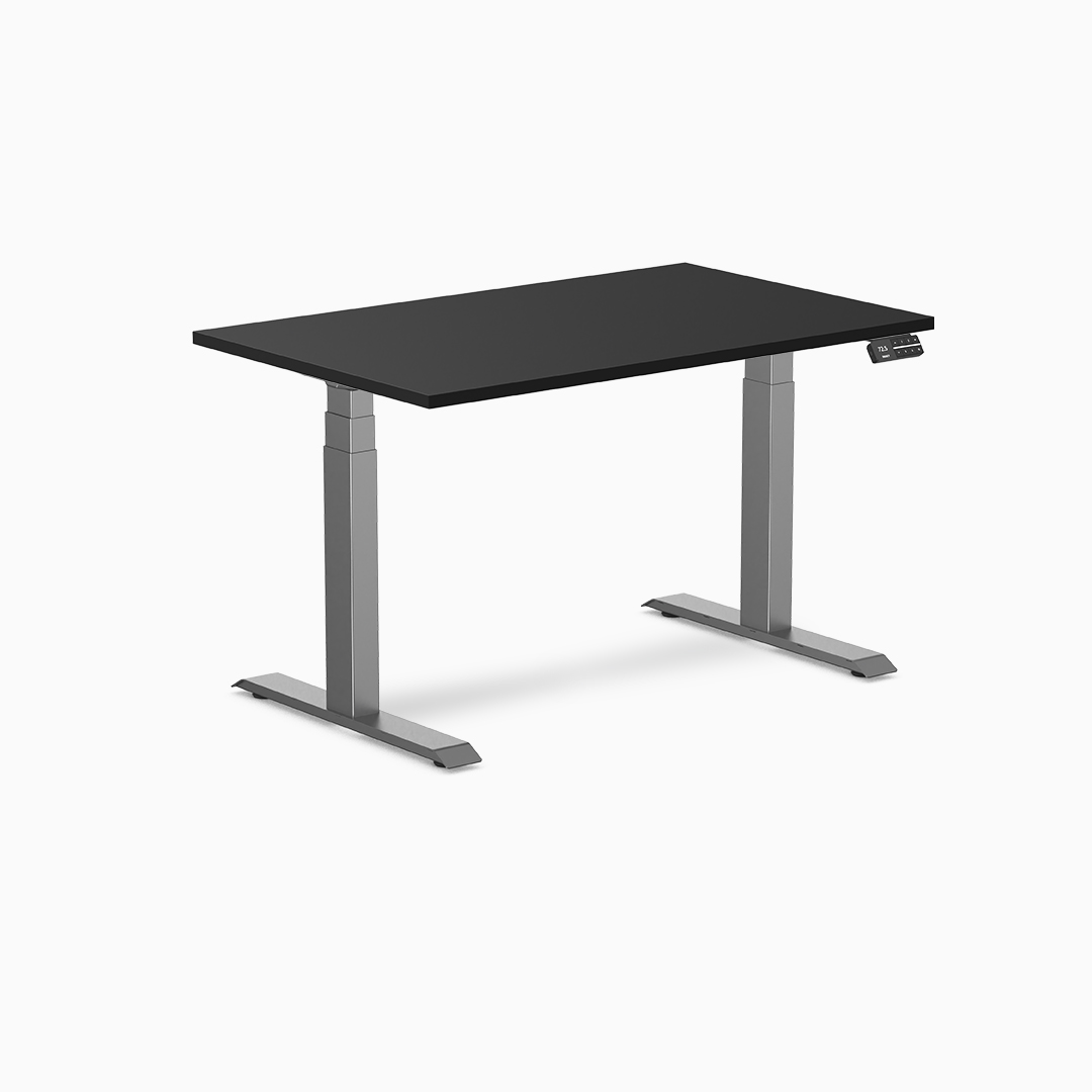 sit stand desk, standing desk, height adjustable desk, ergonomic desk, dual motor, melamine desk