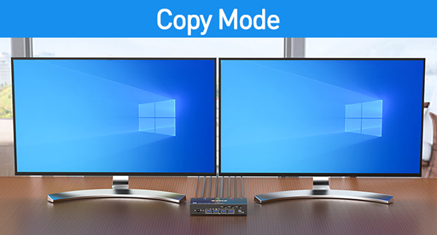 Copy Mode Display In extended mode, the two monitors will display different images, and the working