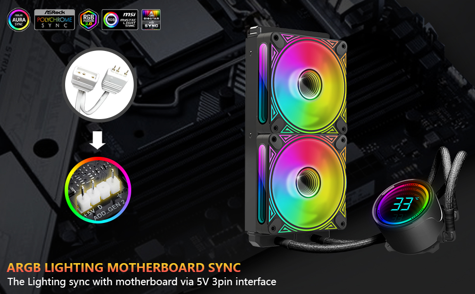 X240 cpu water cooler aio cooler 240mm cpu liquid cooler black 2x120mm