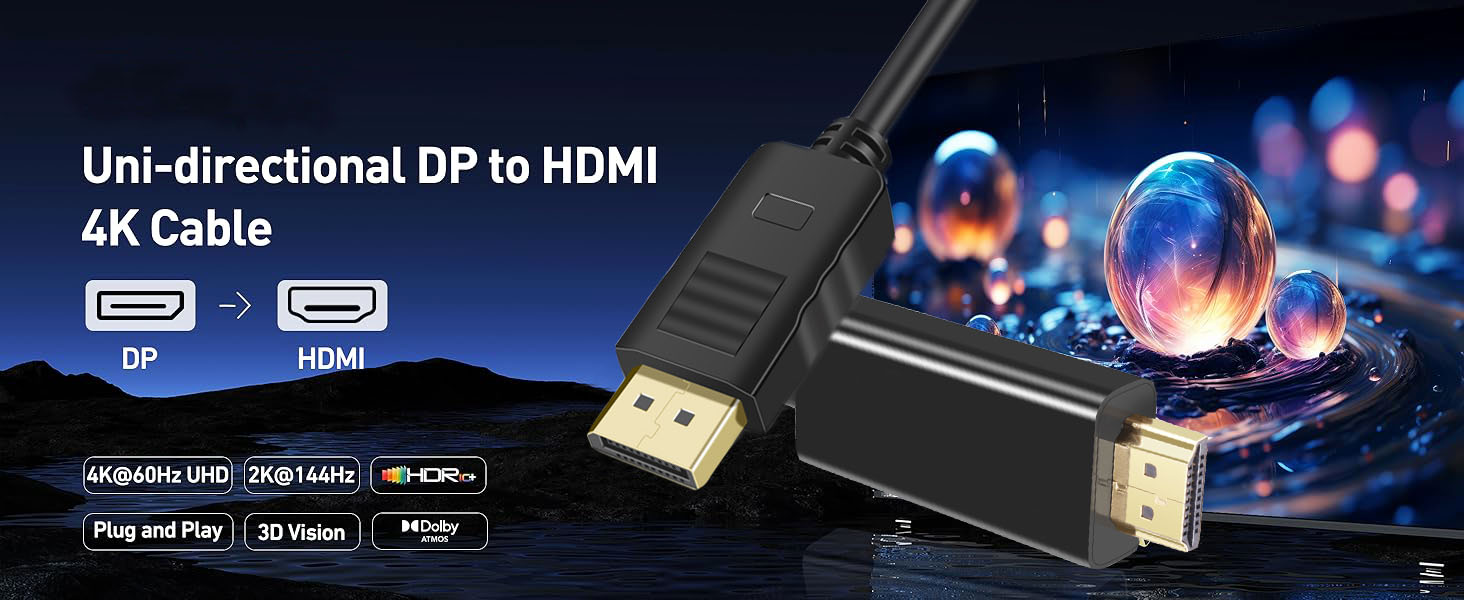 4k dp to hdmi cable