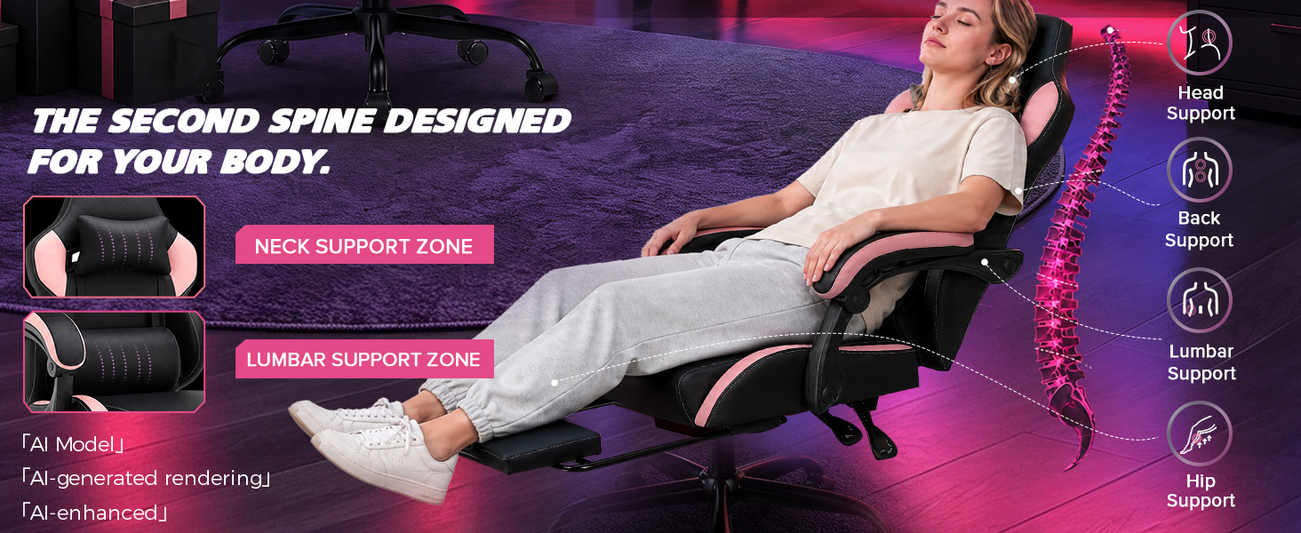 Gaming Chair with Footrest