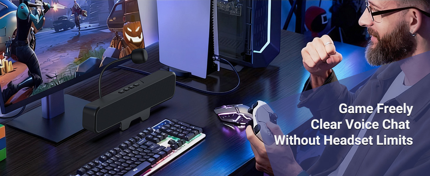 With a innovative 1-inch clip that easily attaches to your monitor, this speaker saves valuable desk