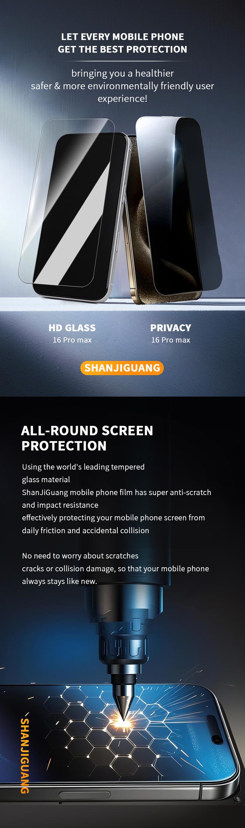 Full-screen iPhone phone protective film, with two functions to choose from: high definition and ant