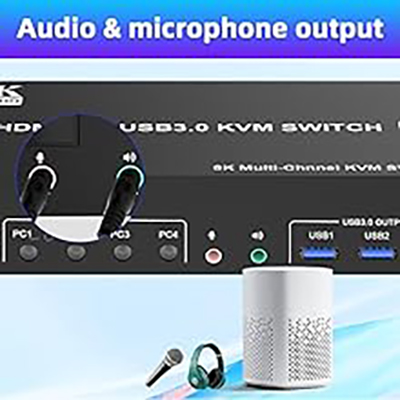 Switch by Panel button Push-button design allows for one-touch switching using a button on the KVM S