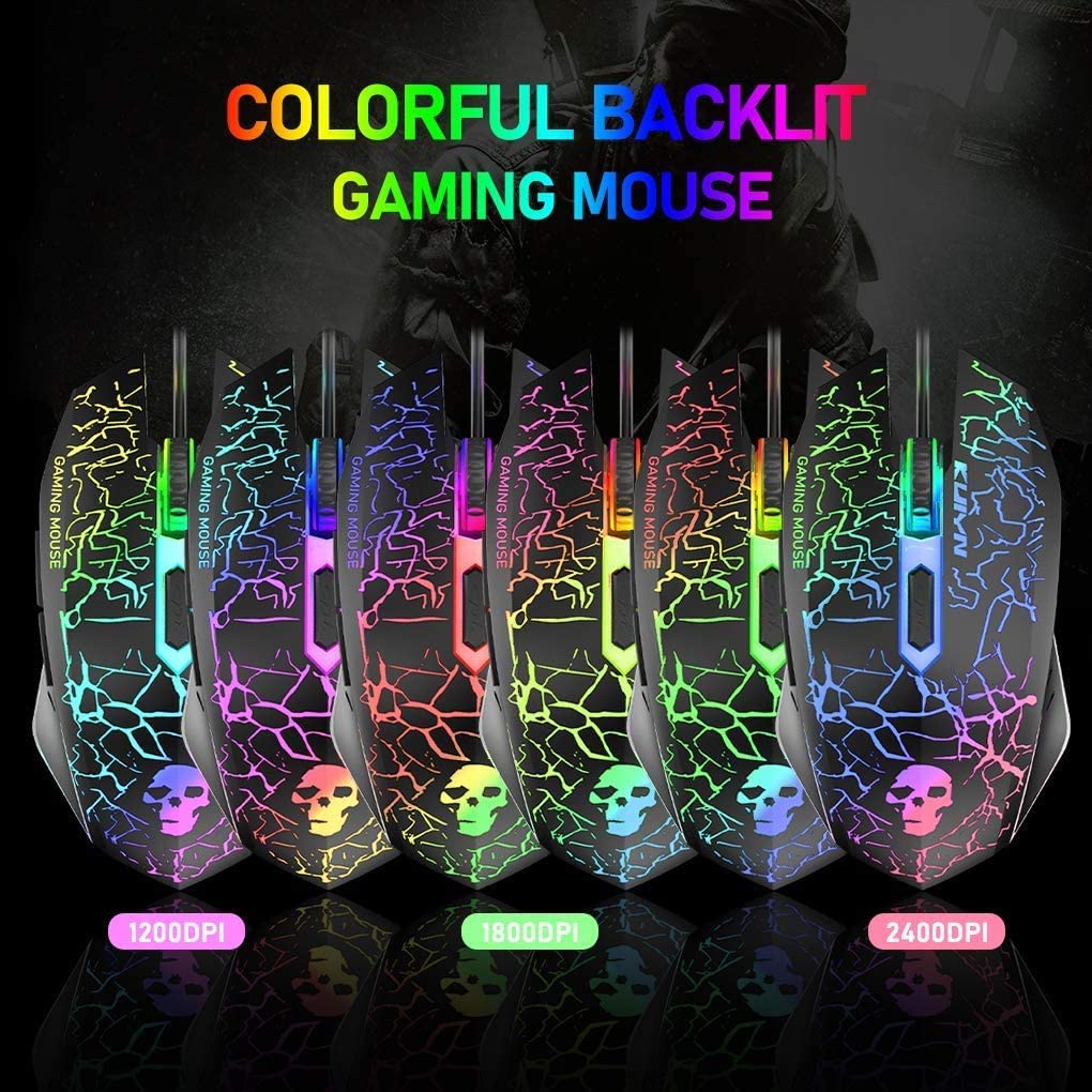 Zhhcyyds Gaming Keyboard and Mouse Combo,RGB Rainbow Backlit Keyboard ...