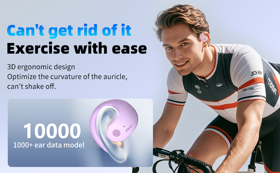 SOBAST open headset, ultra-comfortable, lightweight design, fit the ear, ergonomic earhooks, powerf