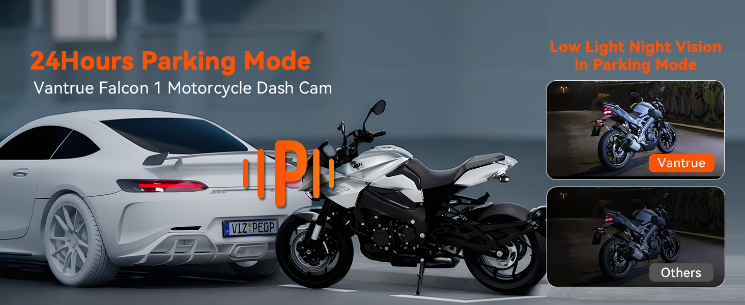 Vantrue F1 Motorcycle 4K Dashcam (4K + 1080P) GPS, WiFi