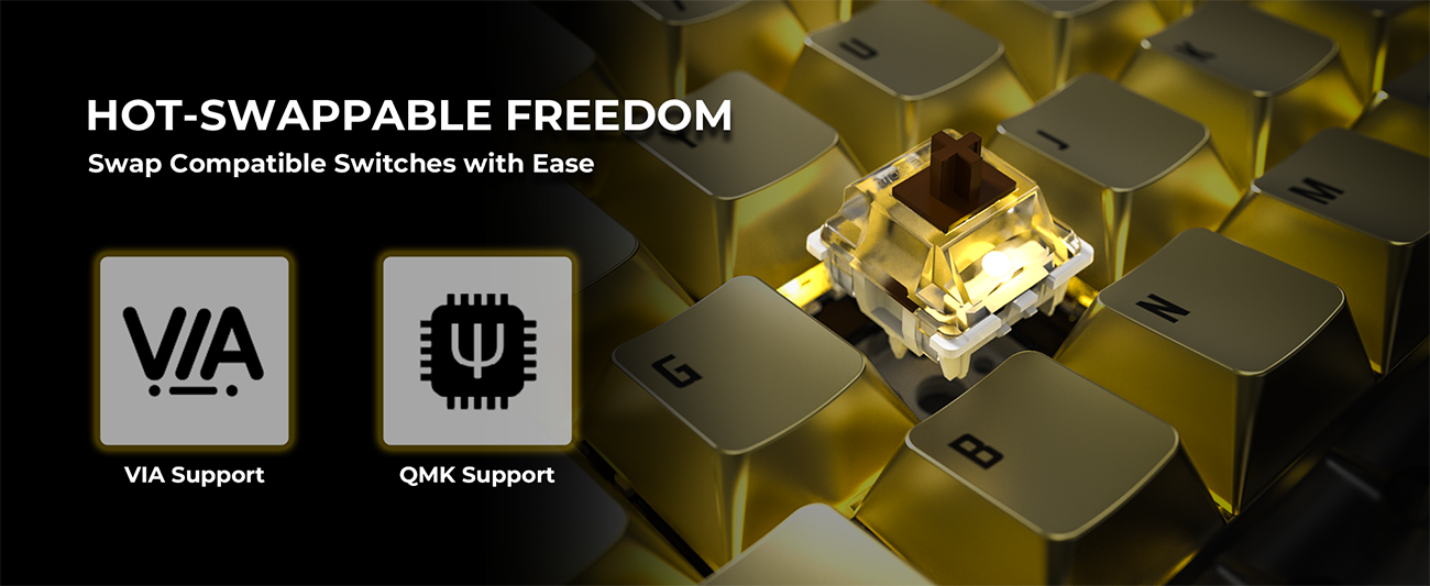 MONTECH MKey Pro Newegg 25th Anniversary Limited Gold Edition Mechanical Gaming Keyboard