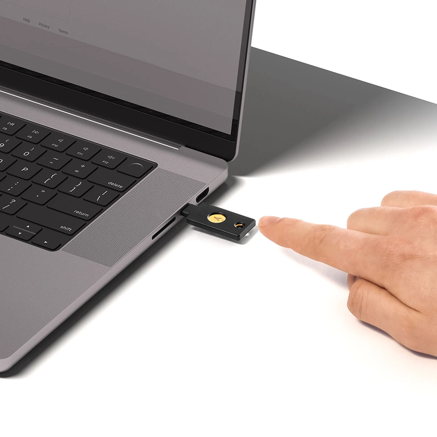 YubiKey 5C NFC FIPS retail packaging showing the FIPS 140-3 Validated marking, FIDO certification and Made in Sweden labelling