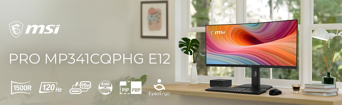 MSI PRO MP341CQPHG E12 Curved Computer Monitor banner