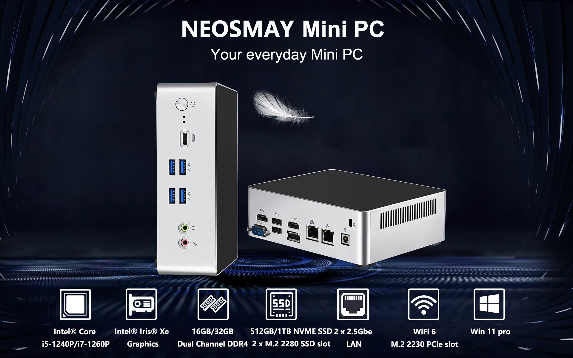NeweggBusiness - NEOSMAY MINI PC 32GB DDR4 1TB NVME SSD