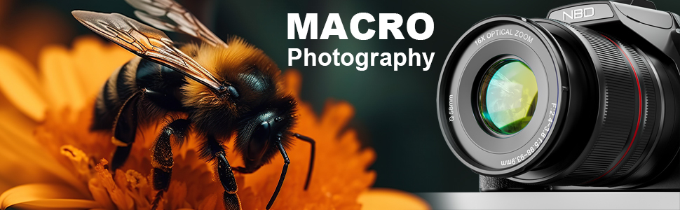 16X optical zoom digital camera for sharp macro close-up photography