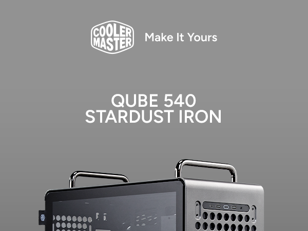 Cooler Master QUBE 540 Stardust Iron ATX Mid-Tower PC Case 