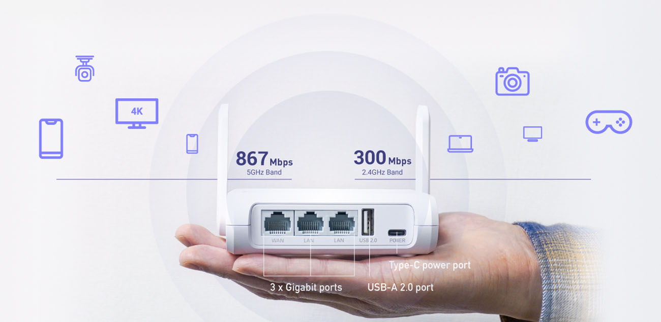 GL.iNet GL-SFT1200 (Opal) Portable WiFi Travel Router
