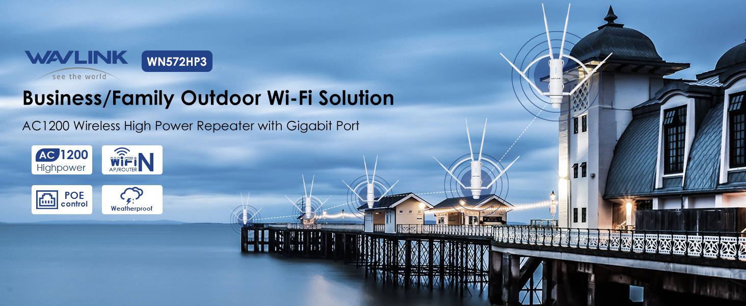 WAVLINK WL-WN572HP3 AC1200 Outdoor Mesh Extender/Router