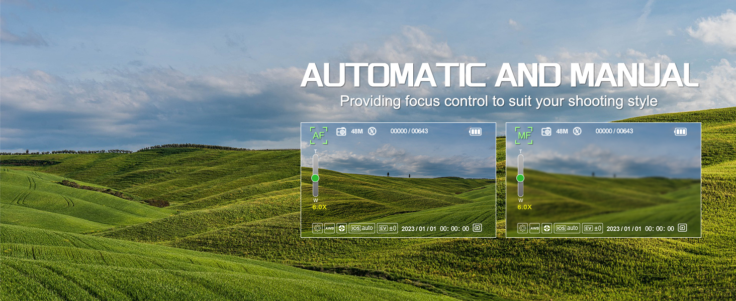 digital camera, auto manual focus landscape photography camera