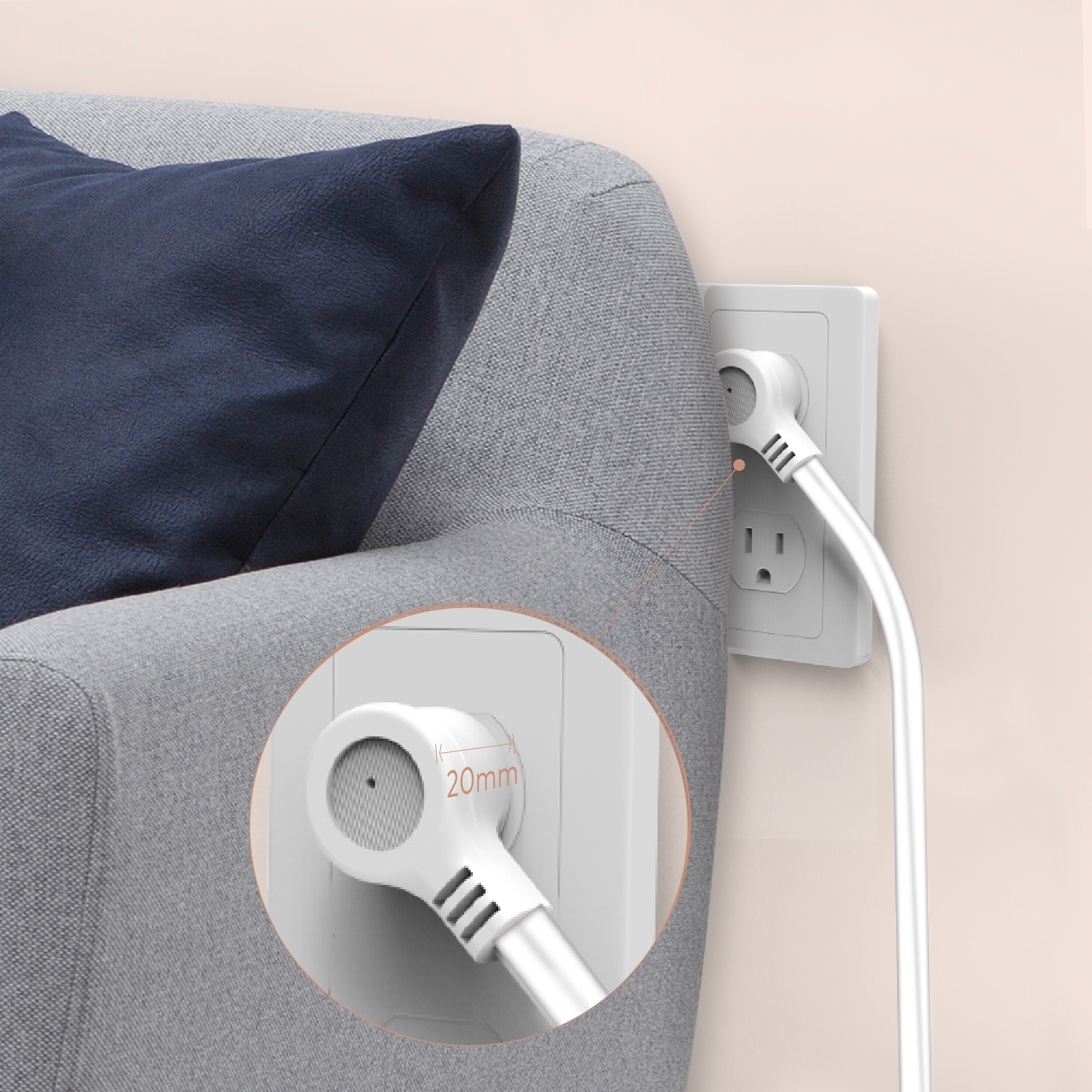 power strip flat plug