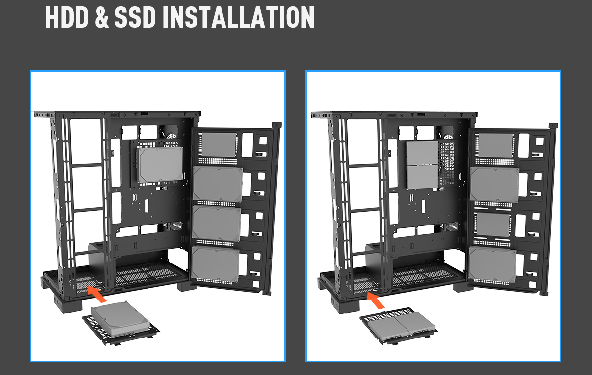 DIYPC Vanguard-F2-Pro Black Gaming Computer Case