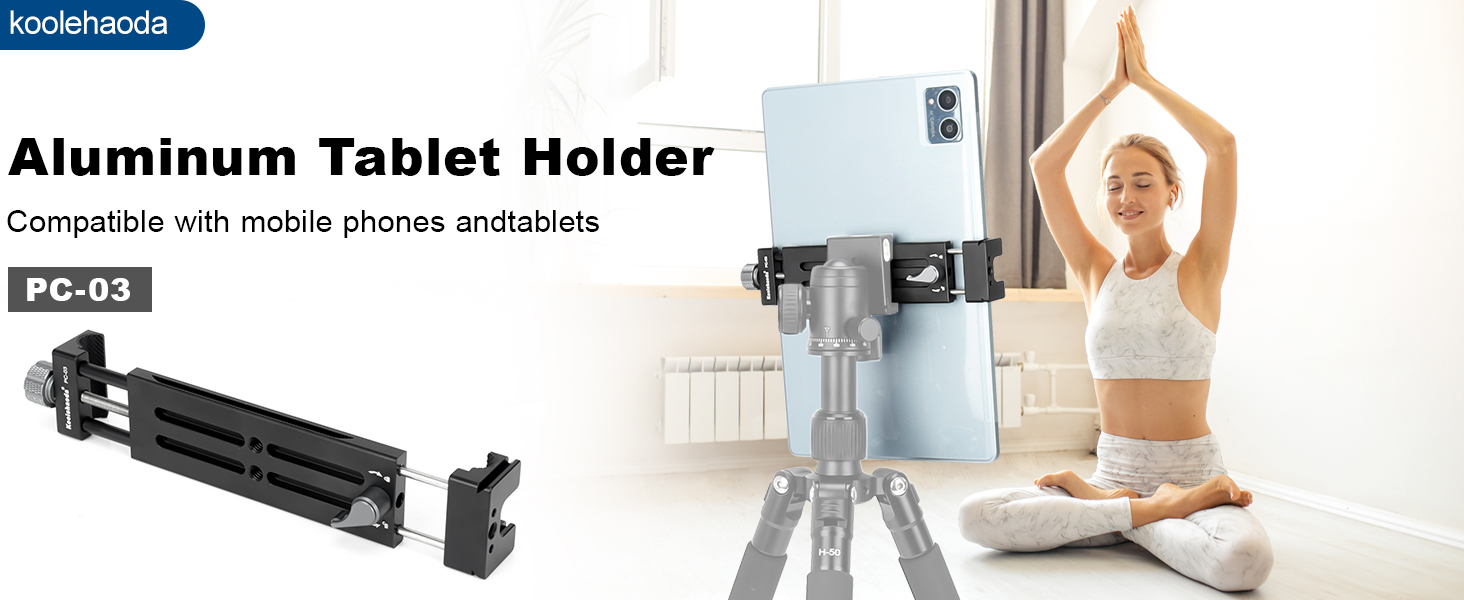 Aluminum iPad Tripod Holder Mount Adapter