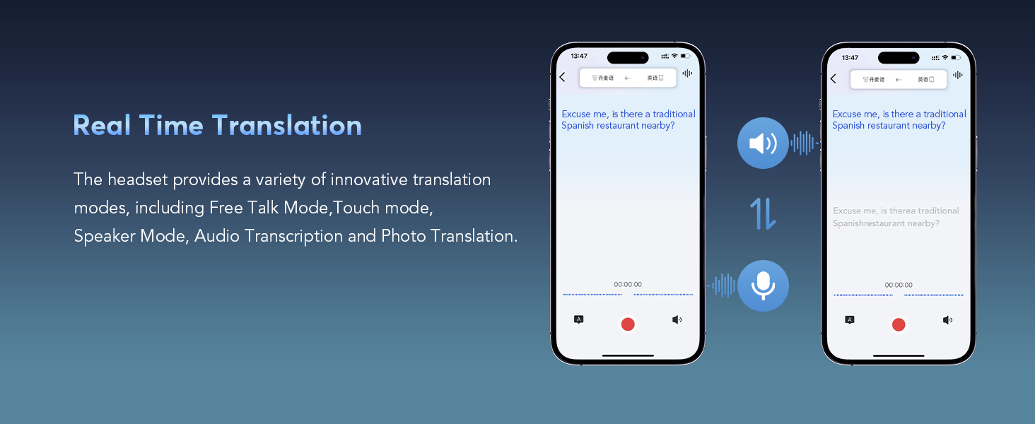 AI Translation Wireless Earbuds Real Time, 3-in-1 Translator Earbuds