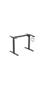 Triple-Motor Height-Adjustable Sit-Stand L-Shaped Corner Desk Frame, Black