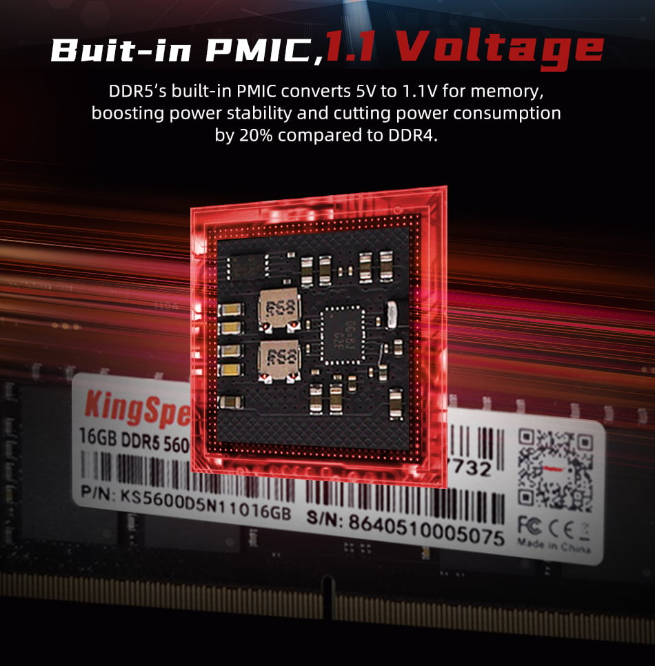 built in PMIC, 1.1V voltage