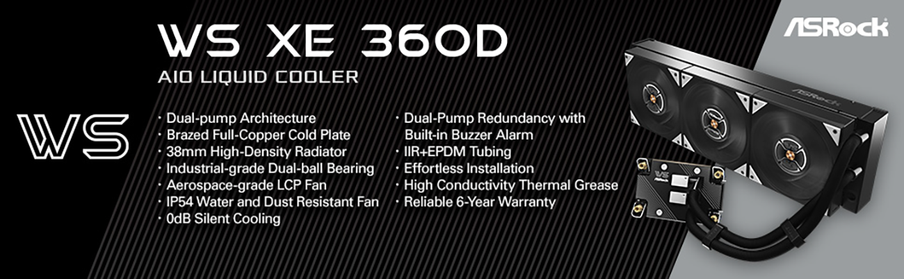 ASRock WS XE 360D 360mm AIO Liquid CPU Cooler
