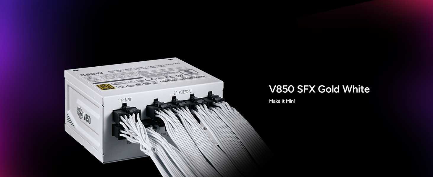 Cooler Master V850 SFX Gold 850W Fully Modular Power Supply White