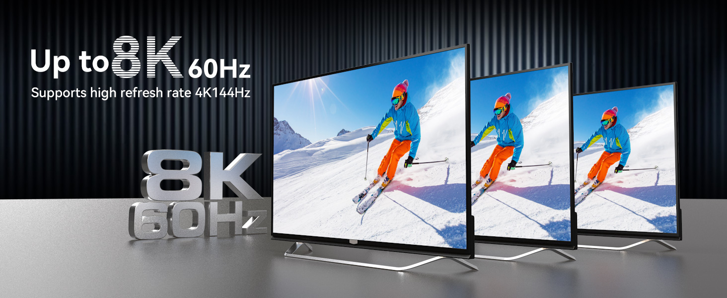 4K@144Hz HDMI + 2 Displayport KVM Switch 3 Monitors 4 Computers 8K KVM Switches