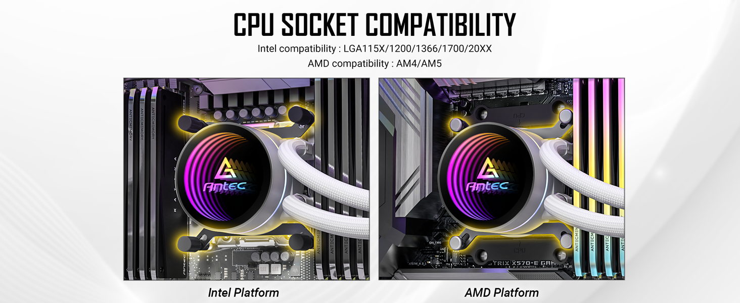 Antec Luna 360 ARGB White AIO Liquid CPU Cooler