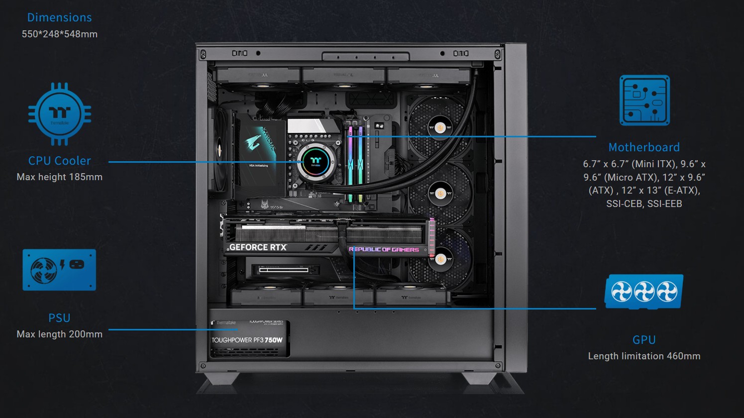 Thermaltake AX500 TG Full Tower Chassis