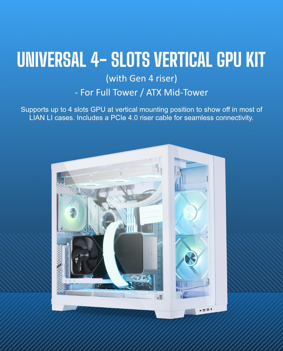 Lian-Li Universal 4-Slots GPU KIT (with Gen 4 Riser), White color